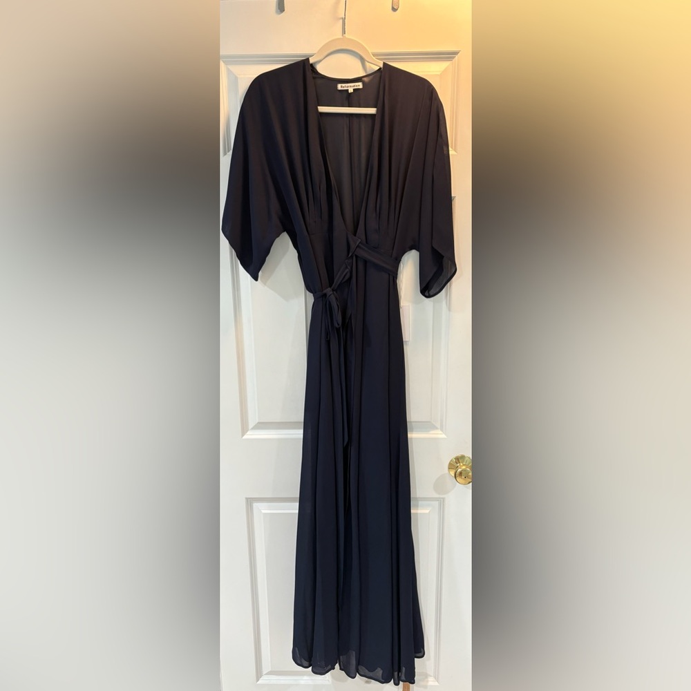 Reformation Winslow Dress NWT size large navy blue